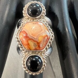 Onyx ring size 9.5 sterling 925